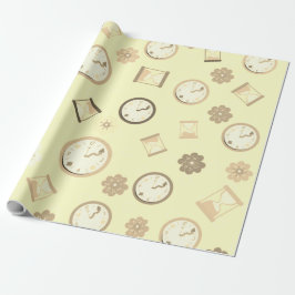 Vintage Uhren und Blume Party Geschenkpapier