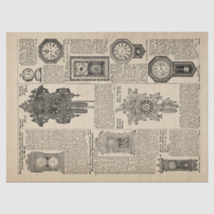 Vintage Uhrenkatalog-Seite Seidenpapier