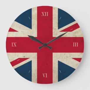 Vintage UK Flag Union Jack British Wall Clock Große Wanduhr