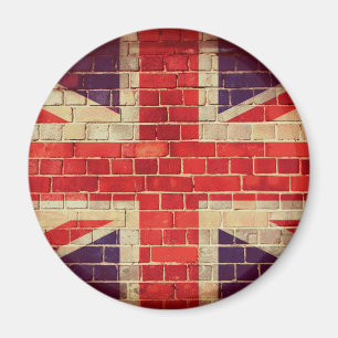 Vintage-UK-Flagge an einer Ziegelwand Magnet