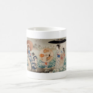 Vintage-Ukiyo-e-Japanische Damen mit Regenschirm-K Tasse