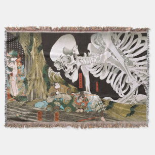 Vintage-Ukiyo-e-Kuniyoshi-Skelett-Gespenst-Kunst Decke
