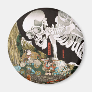 Vintage-Ukiyo-e-Kuniyoshi-Skelett-Gespenst-Kunst Magnet