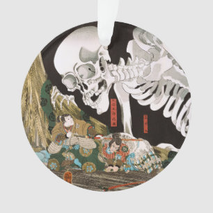 Vintage-Ukiyo-e-Kuniyoshi-Skelett-Gespenst-Kunst Ornament