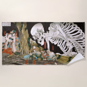 Vintage Ukiyo-e Kuniyoshi Skelett-Spuk-Kunst Strandtuch