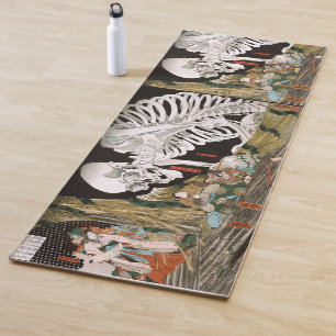 Vintage Ukiyo-e Kuniyoshi Skelett-Spukgeist-Kunst Yogamatte