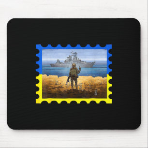 Vintage Ukraine Briefmarke Flagge Stolz 6 Mousepad