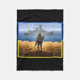 Vintage Ukraine Briefmarke Flagge Stolz Fleecedecke