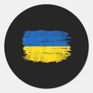 Vintage Ukraine-Flagge als ukrainisches Geschenk Runder Aufkleber