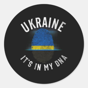 Vintage Ukraine-Flagge - Es Ist In Meiner Dna - Uk Runder Aufkleber