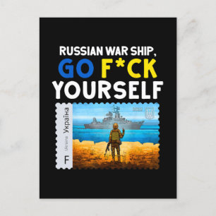 Vintage Ukraine - Flaggenstand der Briefmarke Post Postkarte