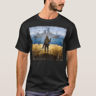 Vintage Ukraine - Flaggenstand der Briefmarke Post T-Shirt