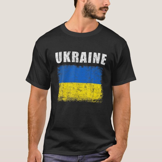 Vintage Ukraine Ukrainian Flag Pride Gifts T-Shirt (Vorderseite)