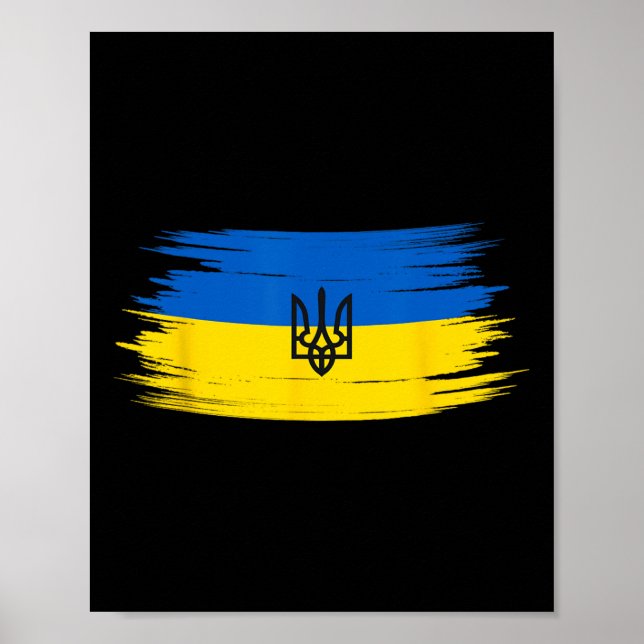 Vintage Ukraine Ukrainische Flagge Stolz 12  Poster (Vorne)