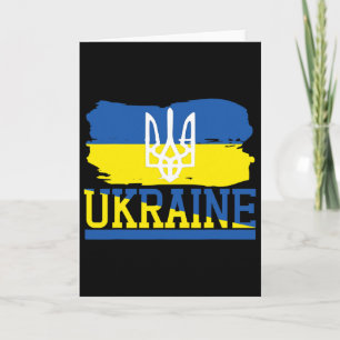 Vintage Ukraine Ukrainische Flagge Stolz 3 Karte
