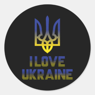 Vintage Ukraine Ukrainische Flagge Stolz 4 Runder Aufkleber