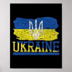 Vintage Ukraine Ukrainische Flagge Stolz 6 Poster