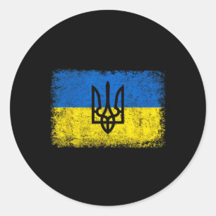 Vintage Ukraine Ukrainische Flagge Ukraine Armee T Runder Aufkleber
