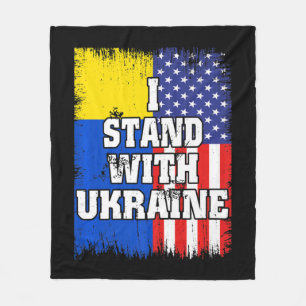 Vintage ukrainisch-amerikanische Flagge Ukraine Pa Fleecedecke