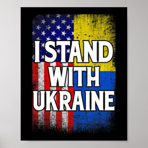 Vintage Ukrainisch Amerikanische Flagge Ukraine Pa Poster