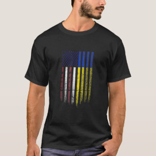 Vintage ukrainische amerikanische Flagge Ukraine U T-Shirt