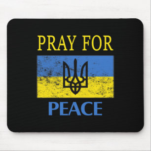 Vintage ukrainische Flagge Bete für Frieden Bete f Mousepad