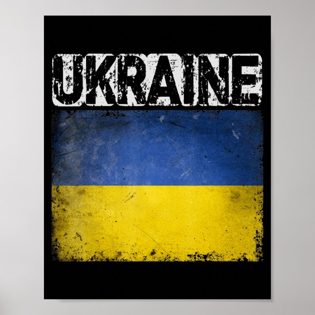 Vintage ukrainische Flaggenpreisgabe Poster (Vorne)