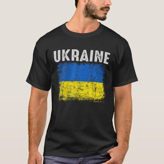 Vintage ukrainische Flaggenpreisgeschenke T-Shirt (Vorderseite)