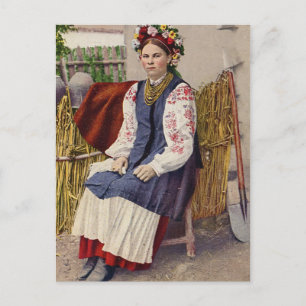 Vintage ukrainische Frau Postkarte