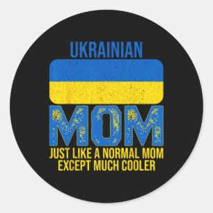Vintage-Ukrainische-Mutter-Ukraine-Flagge-Design-M Runder Aufkleber
