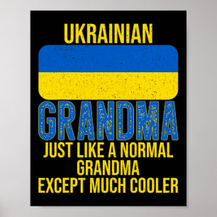 Vintage ukrainische Oma Ukraine-Flagge für Muttert Poster