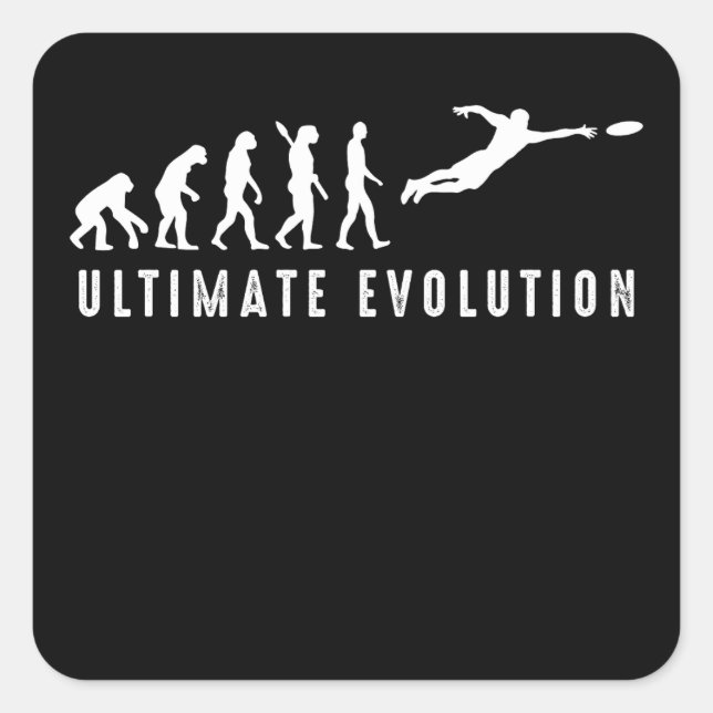 Vintage Ultimate Frisbee Sport Evolution Quadratischer Aufkleber (Vorderseite)