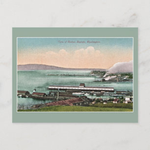 Vintage um 1910 Ansicht des Hafens Everett WA Postkarte