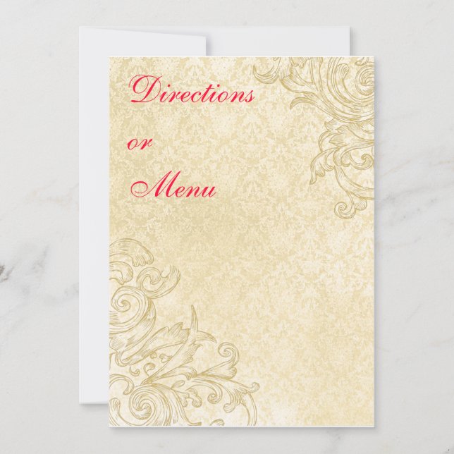 Vintage Umschließung oder Menükarte Einladung (Vorderseite)