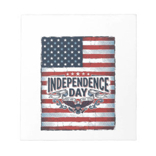 Vintage-Unabhängigkeitstag-Flag-Shirt Notizblock