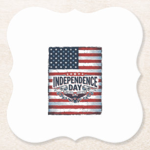 Vintage-Unabhängigkeitstag-Flag-Shirt Untersetzer