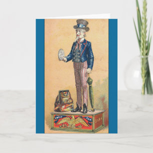 Vintage Uncle Sam Coin Bank Karte