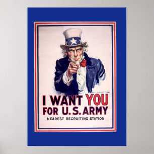 Vintage Uncle Sam Kriegsplakat Poster