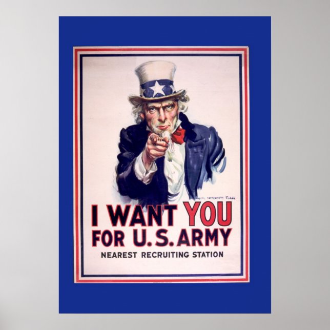 Vintage Uncle Sam Kriegsplakat Poster (Vorne)