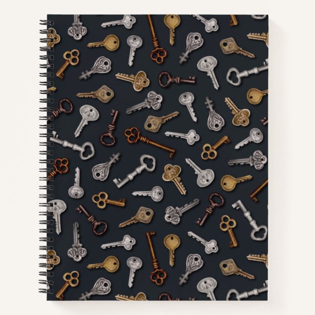 Vintage und antike Tasten Notizbuch (Vorderseite)