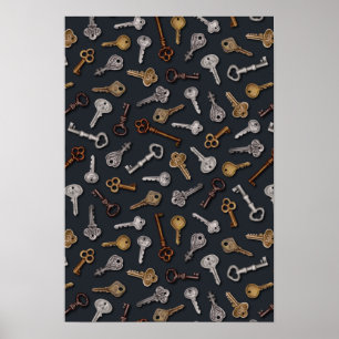 Vintage und antike Tasten Poster
