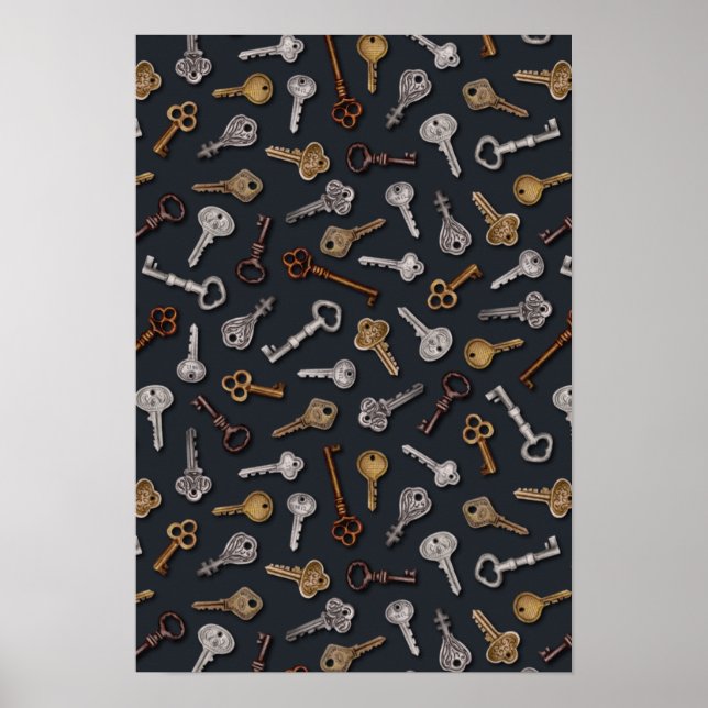 Vintage und antike Tasten Poster (Vorne)