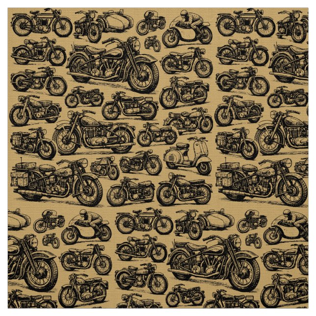 Vintage- und Antique-Motorrad-Muster Stoff (Muster)