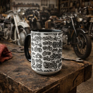 Vintage- und Antiquität-Motorrad-Muster Tasse