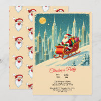 Vintage- und futuristische Stadt Santa-Schlitten W