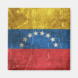 Vintage und kratzende Flagge Venezuelas Magnet