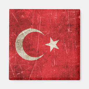 Vintage und kratzfeste Flagge der Türkei Magnet