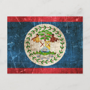 Vintage und kratzfeste Flagge von Belize Postkarte