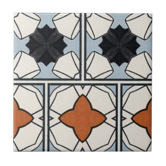Vintage und moderne weiße und blaue Geometrie Fliese