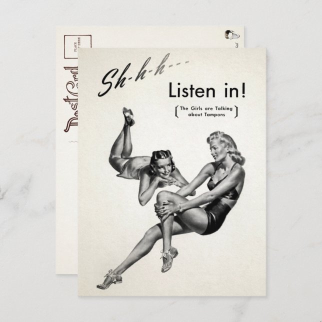 Vintage unerwünschte Werbung Postkarte  (Vorne/Hinten)